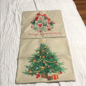 NEW. 2 pc set CHRISTMAS pillow covers.